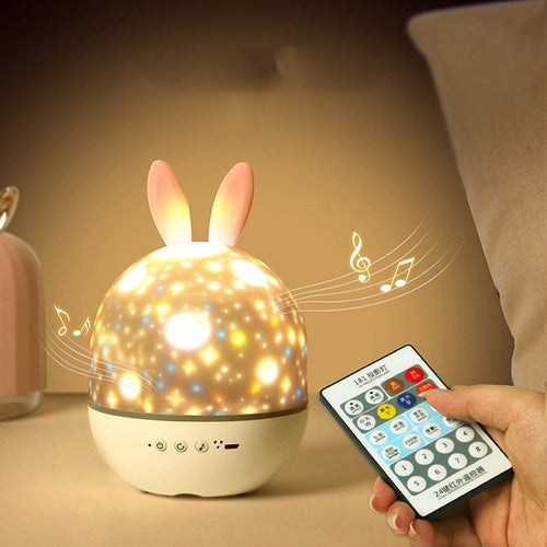 LED Universe Stars Bunny Projector Night Light | Bowlift