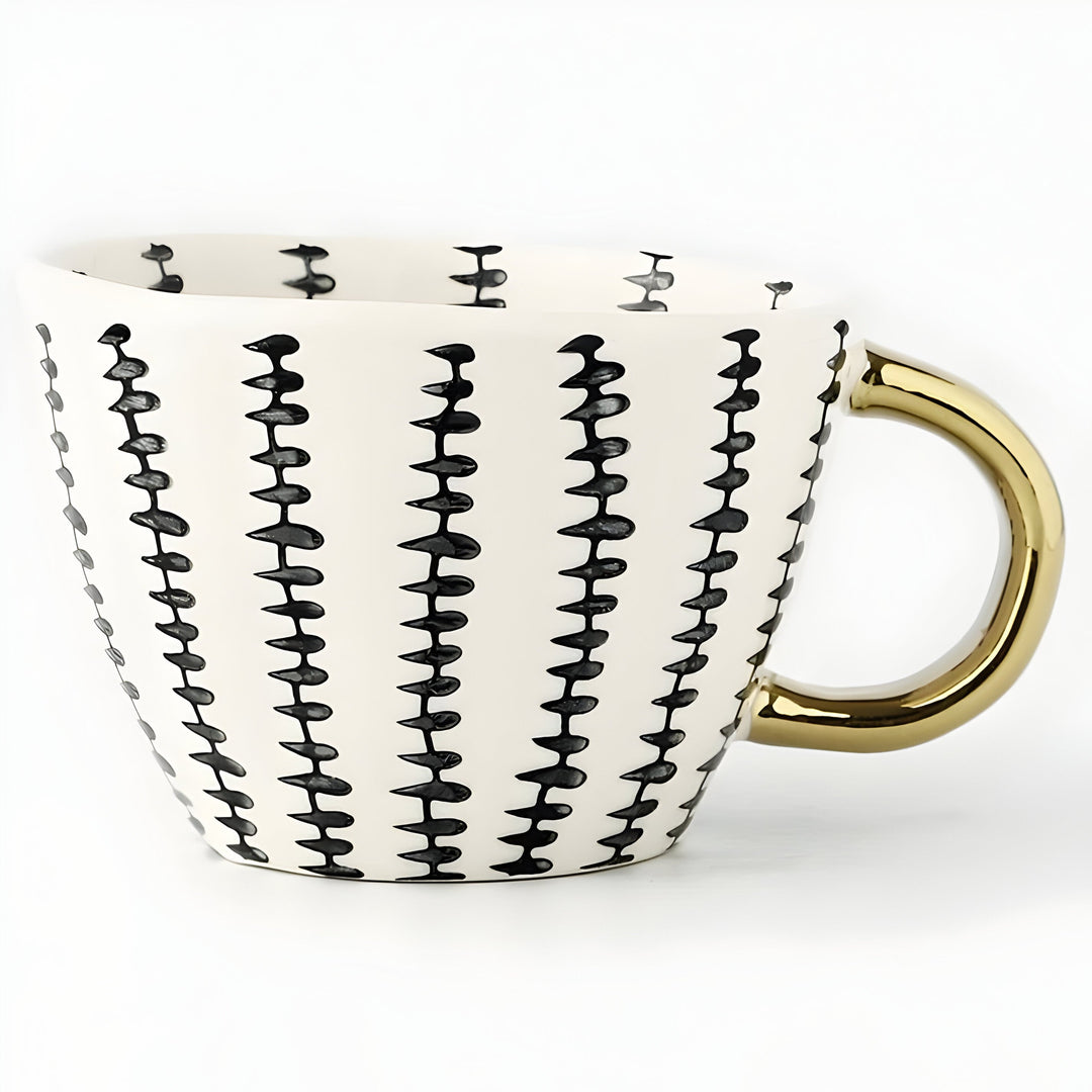 Ceramic mug with geometric design – Stylish and modern | Ideal for coffee or tea | Bowlift