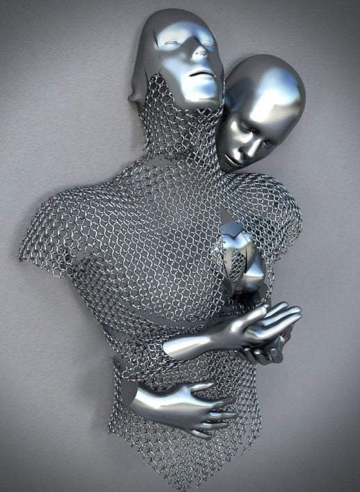 BowLift | Metal Figure Statues Styles Abstract Canvas Painting Couples ...