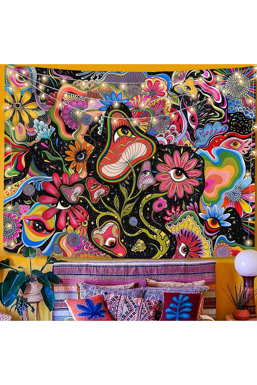 Mushrooms Psychedelic Tapestry | Bowlift