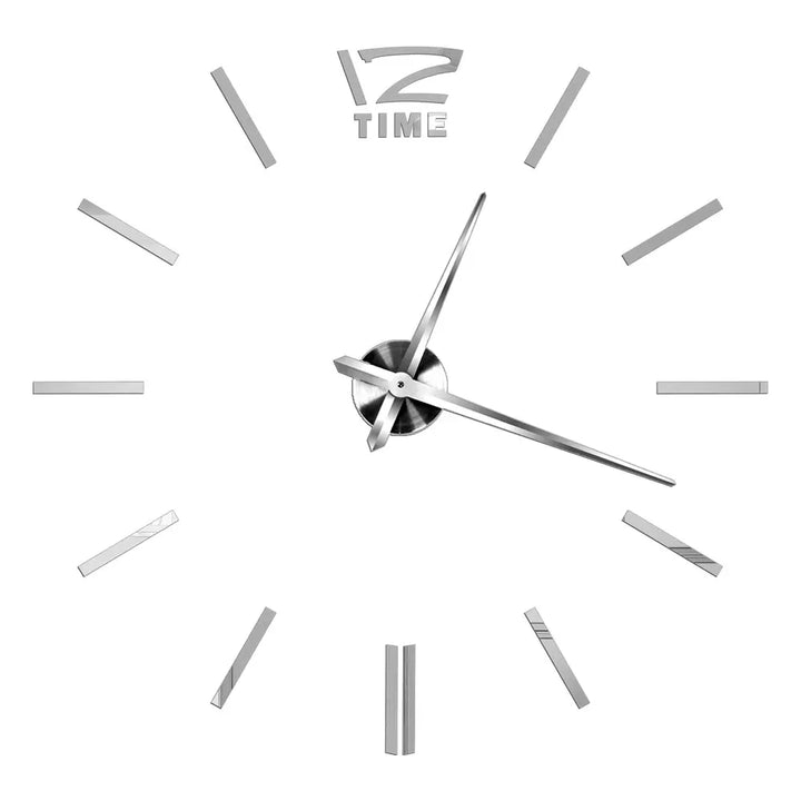 Big Wall Clock DIY 3D Self Adhesive Mirrored Acrylic Wall Clock For Kitchen Dining Room Living Room Creative Home Decor | Bowlift