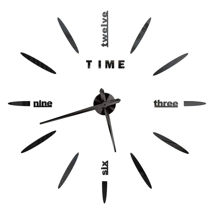 Big Wall Clock DIY 3D Self Adhesive Mirrored Acrylic Wall Clock For Kitchen Dining Room Living Room Creative Home Decor | Bowlift