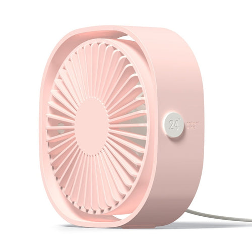 360 Degree Rotation  Wind 3 Speeds Mini USB Desktop Fan (Pink) | Bowlift