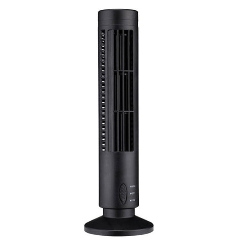 Tower Type USB Electric Fan Leafless Air-conditioning Fan(Black) | Bowlift