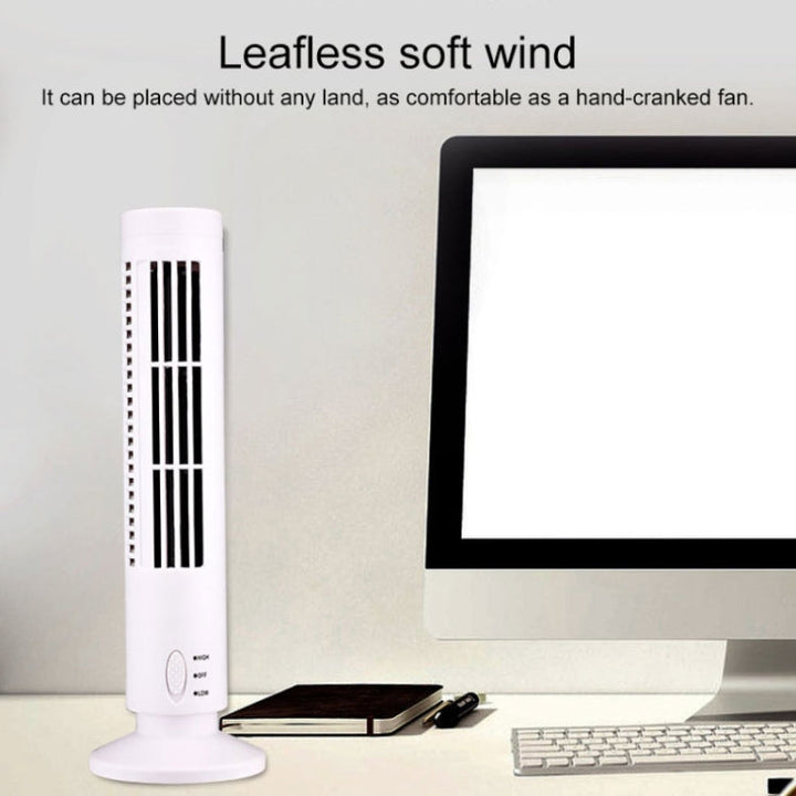 Tower Type USB Electric Fan Leafless Air-conditioning Fan(Black) | Bowlift