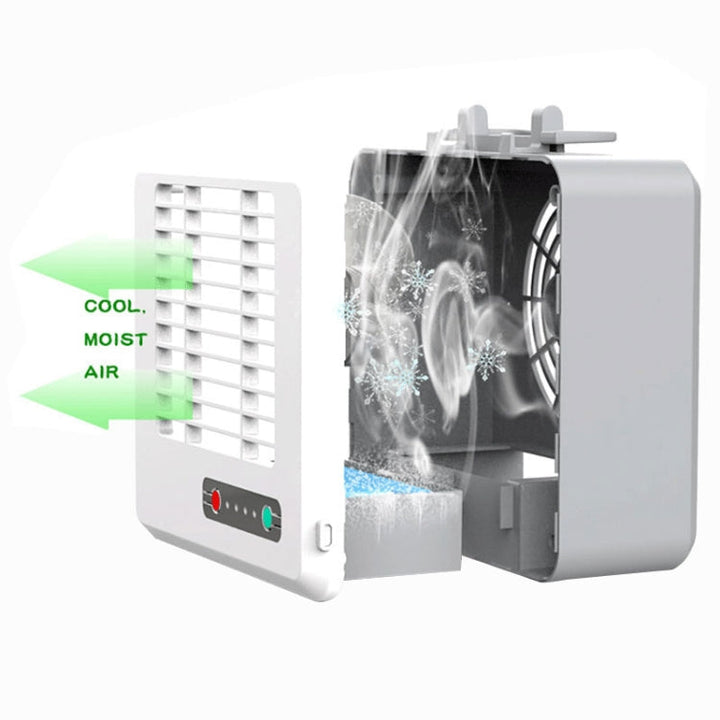 Portable Mini Silent Household Energy Saving Desktop Air Conditioner Fan Electric Air Cooler(White) | Bowlift