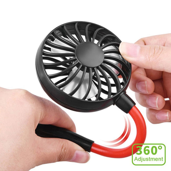 Creative Mini Hanging Neck Type Fan Outdoor LED Fan (Pink) | Bowlift