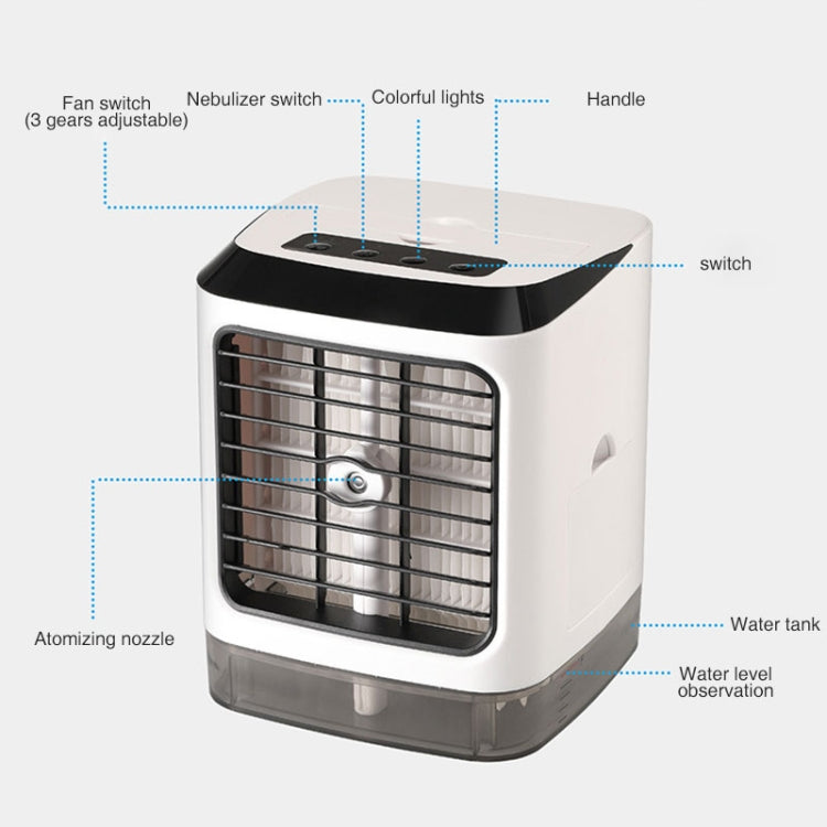 Mini Desktop Cooling Fan Humidifier Air Conditioning Fan Moisturizing Spray Fan(White) | Bowlift