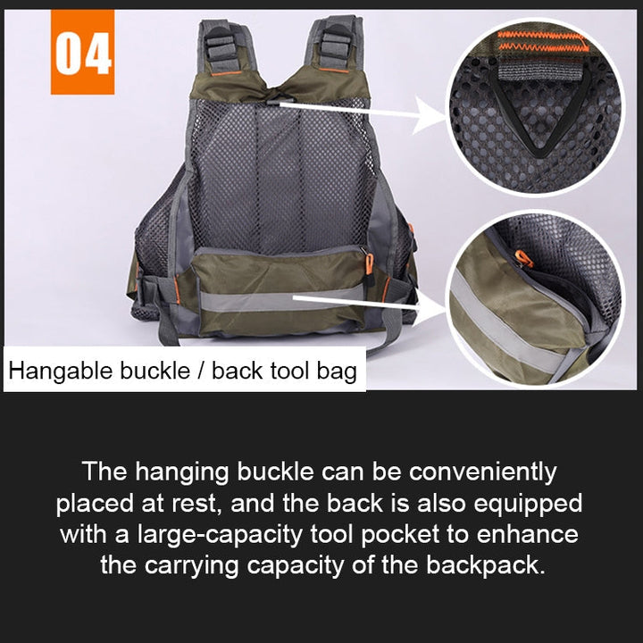 BowLift | MEN Outdoor Multifunctional Fishing Vest Life Jacket (Gray)