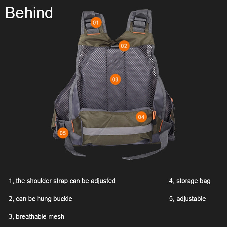 BowLift | MEN Outdoor Multifunctional Fishing Vest Life Jacket (Gray)
