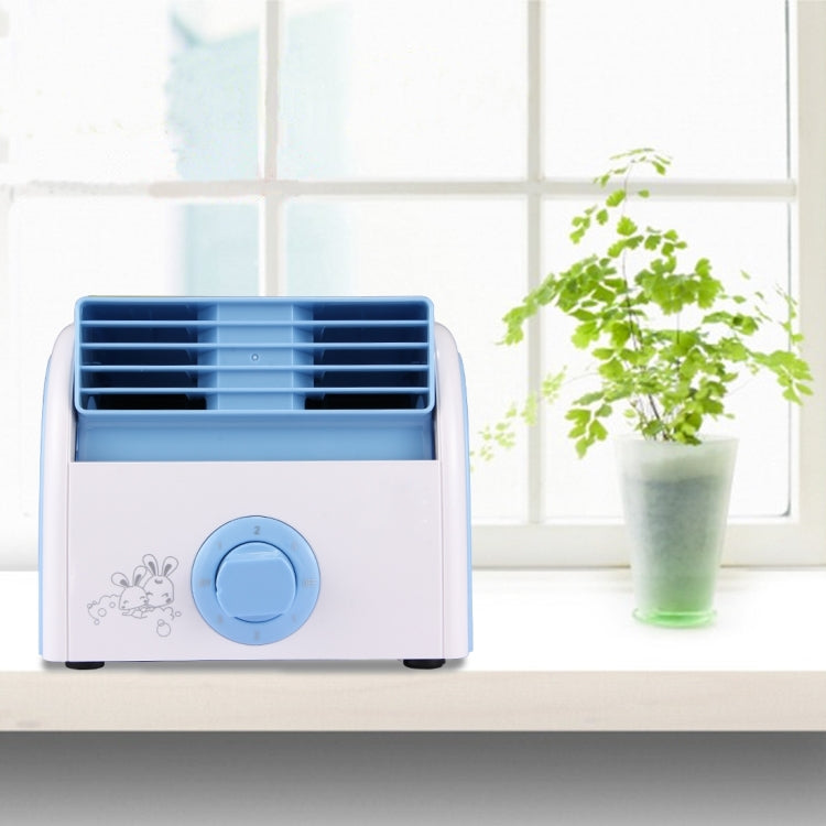 30W Turbine No Blade Mini Desktop Mute Fan for Dormitory / Bedroom / Living Room / Office, 3 Kinds Speed Modes, AC 220V(Blue) | Bowlift