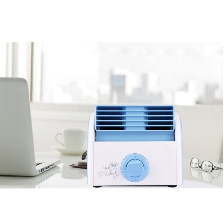 30W Turbine No Blade Mini Desktop Mute Fan for Dormitory / Bedroom / Living Room / Office, 3 Kinds Speed Modes, AC 220V(Blue) | Bowlift