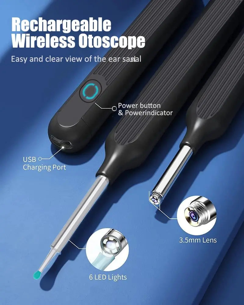 BowLift | HD Earwax Removal Spoon — Wireless Otoscope with LED Light