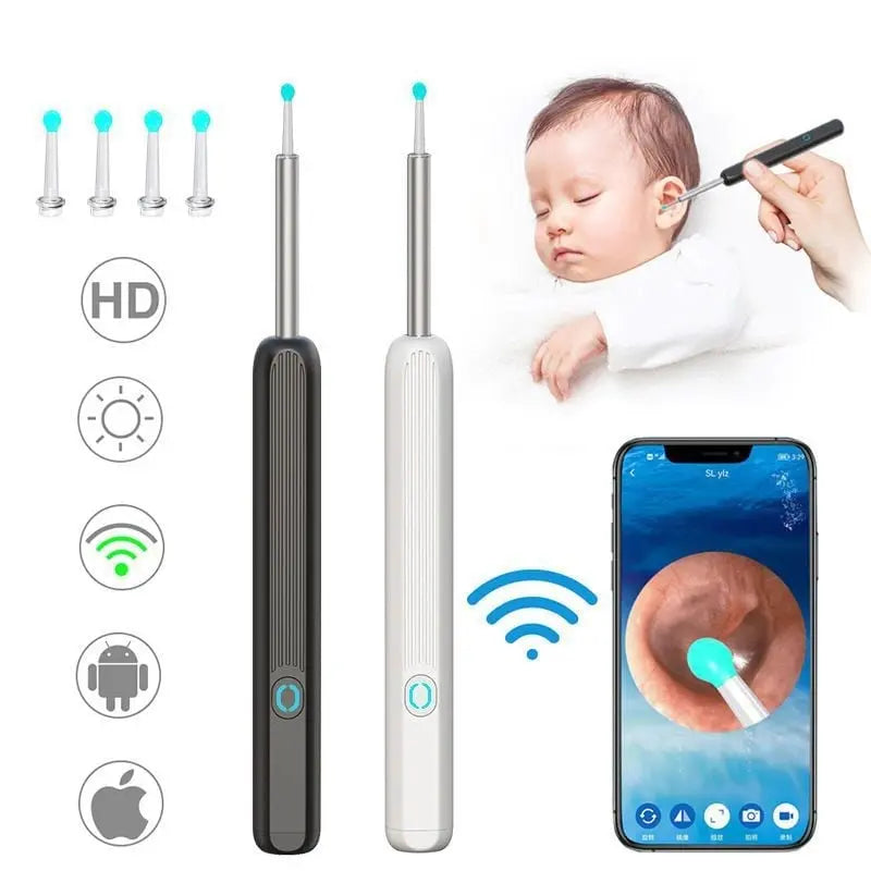 BowLift | HD Earwax Removal Spoon — Wireless Otoscope with LED Light