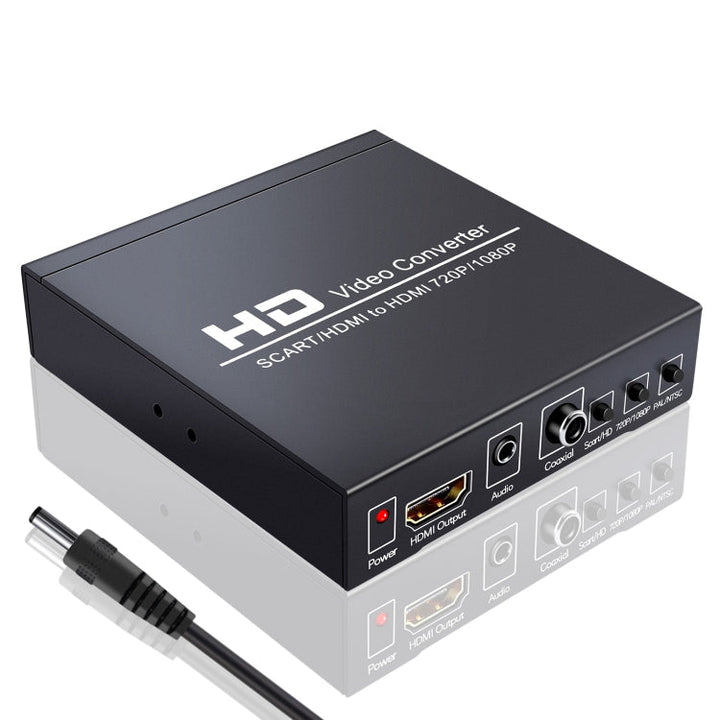 BowLift | NEWKENG NK-8S SCART + HDMI to HDMI 720P / 1080P HD Video Converter Adapter Scaler Box
