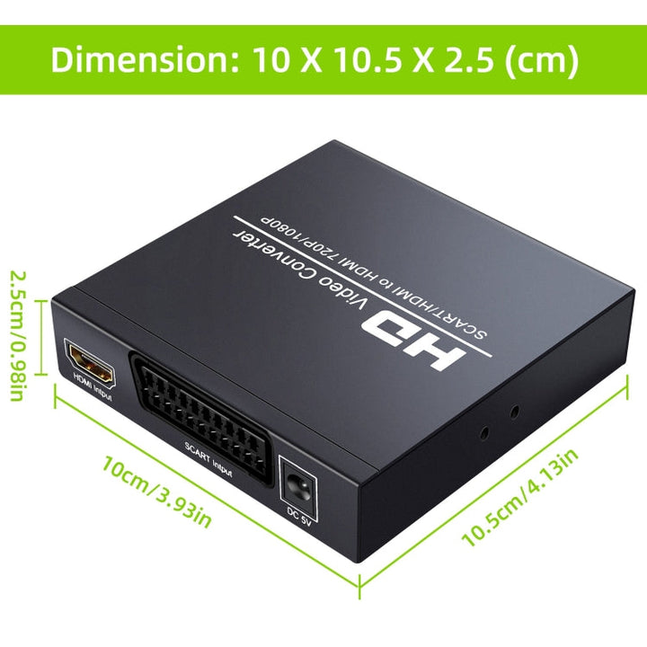 BowLift | NEWKENG NK-8S SCART + HDMI to HDMI 720P / 1080P HD Video Converter Adapter Scaler Box