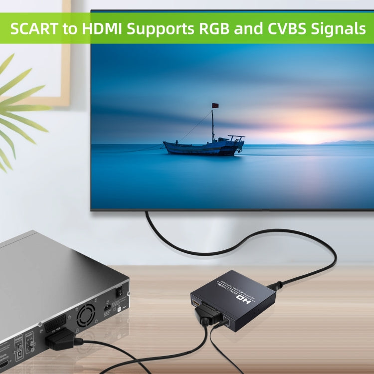 BowLift | NEWKENG NK-8S SCART + HDMI to HDMI 720P / 1080P HD Video Converter Adapter Scaler Box