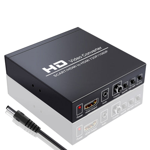 BowLift | NEWKENG NK-8S SCART + HDMI to HDMI 720P / 1080P HD Video Converter Adapter Scaler Box