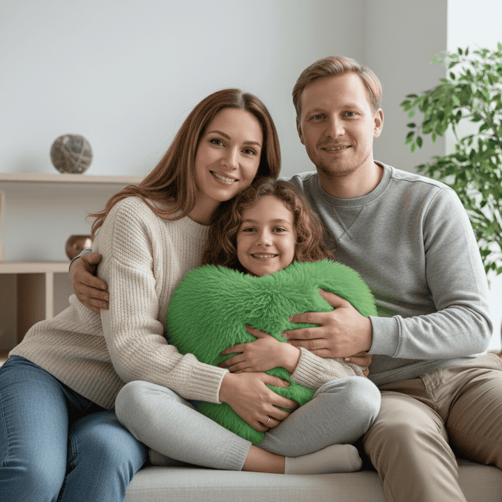 BowLift | Soft decorative cushion in heart shape with plush texture