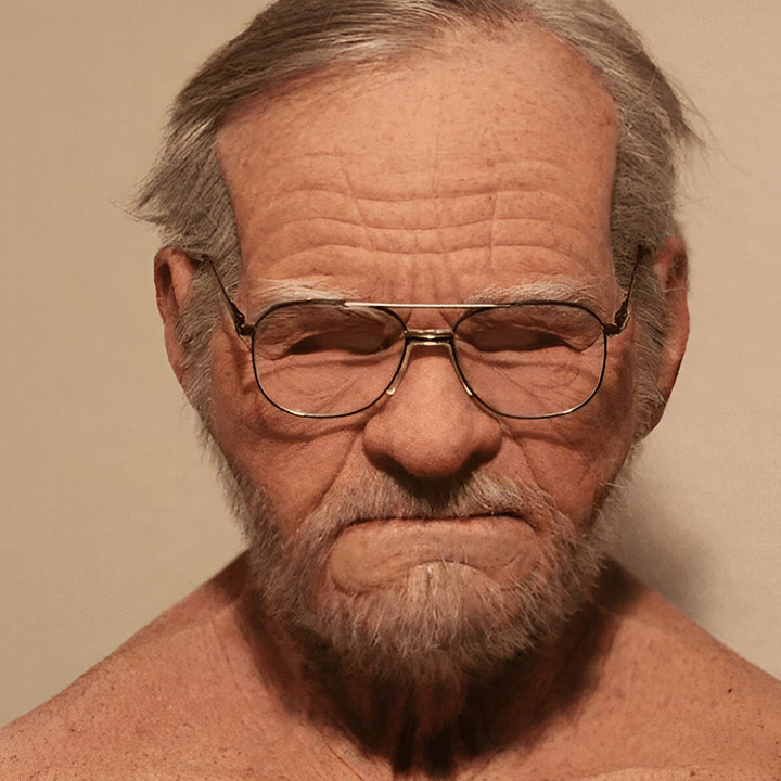Realistic Old Man Mask – Halloween and Cosplay Latex Mask with Movable Mouth | Bowlift