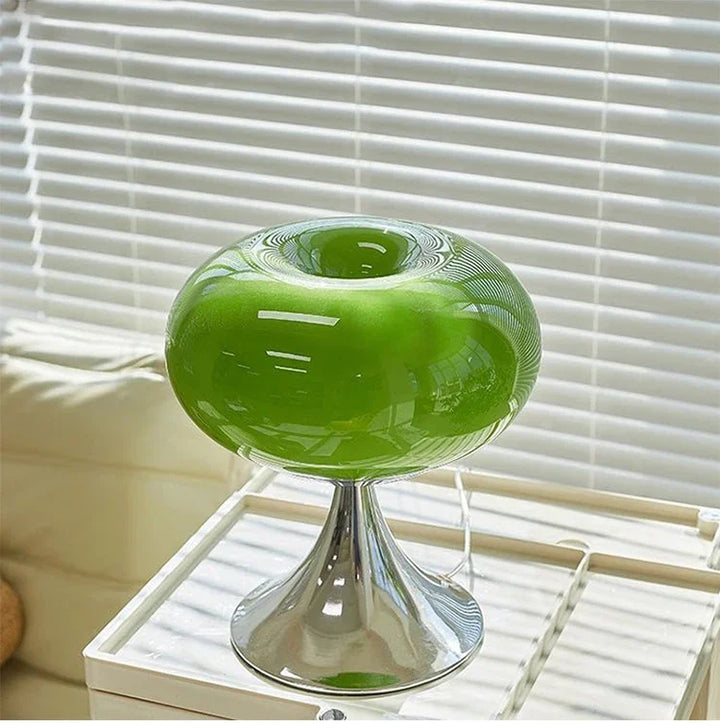 BowLift | Antique Apple Table Lamp made of Glass | E27 Halogen, Rotary Switch