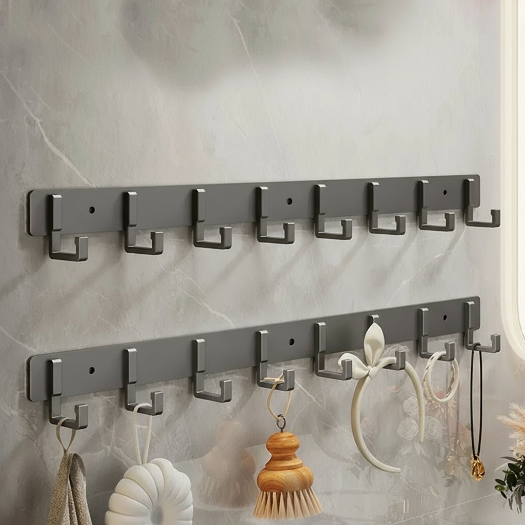 BowLift | Stable wall coat rack with black hooks for stylish organization