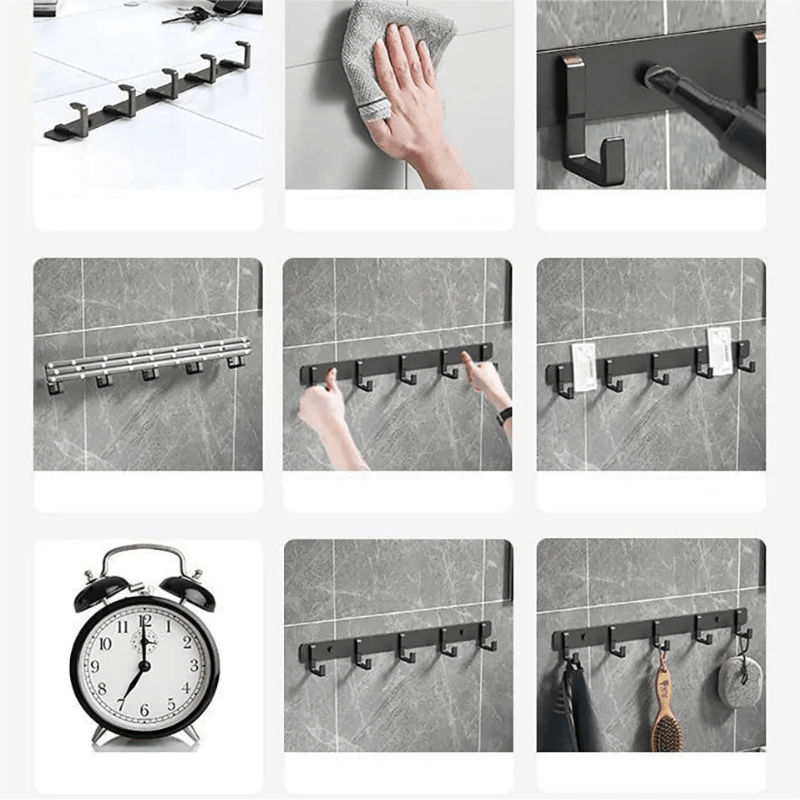 BowLift | Stable wall coat rack with black hooks for stylish organization