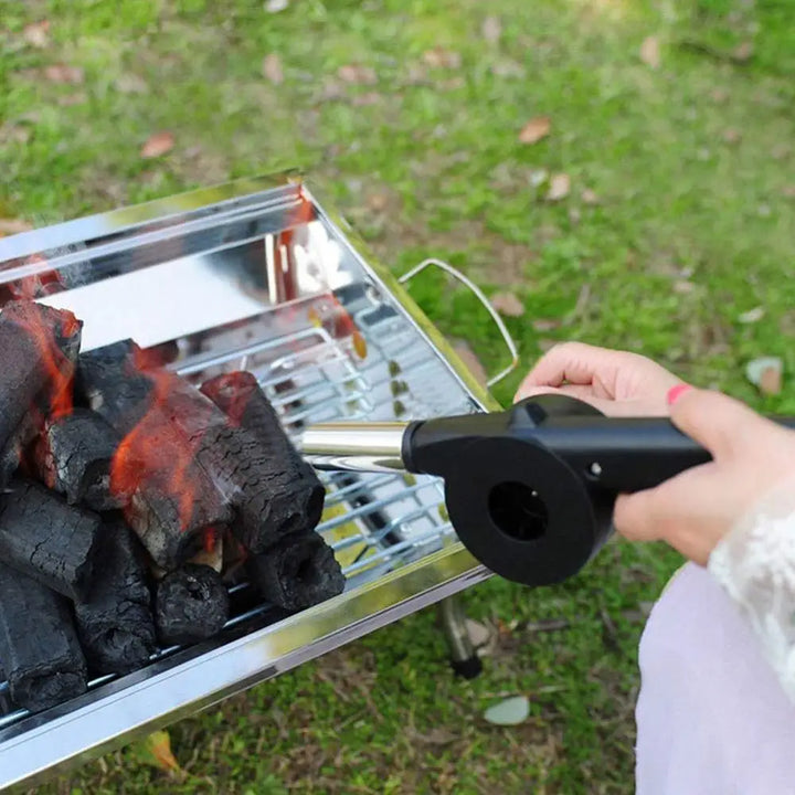 BowLift | GrillMeister Pro BBQ Hand Fan | Manual & Safe | Perfect Coal Control | Stainless Steel