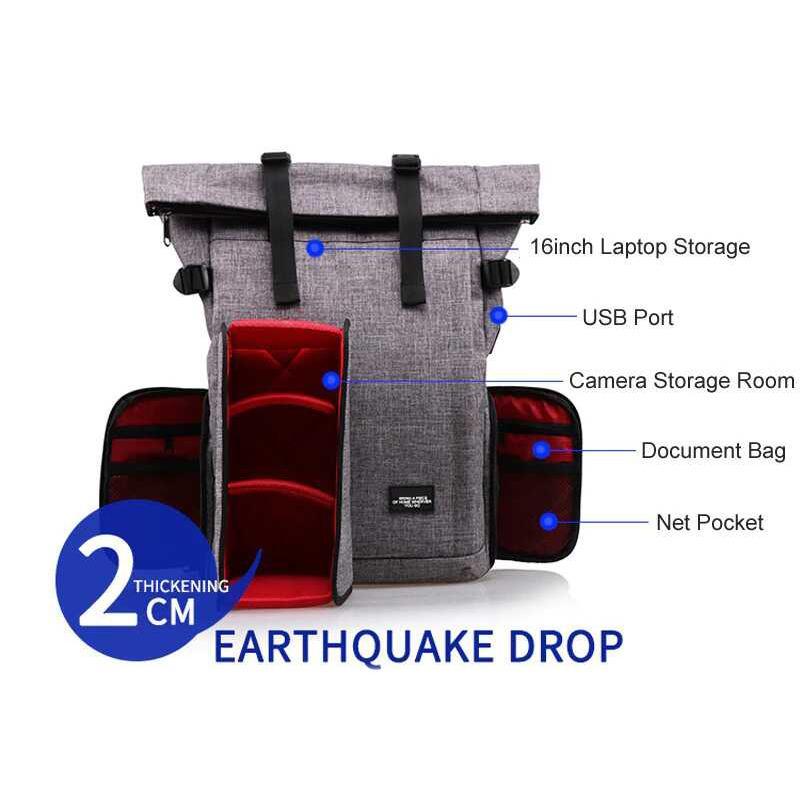 BowLift | Multi-Functional Waterproof DSLR Camera Travel Bag With USB Port