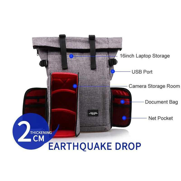BowLift | Multi-Functional Waterproof DSLR Camera Travel Bag With USB Port