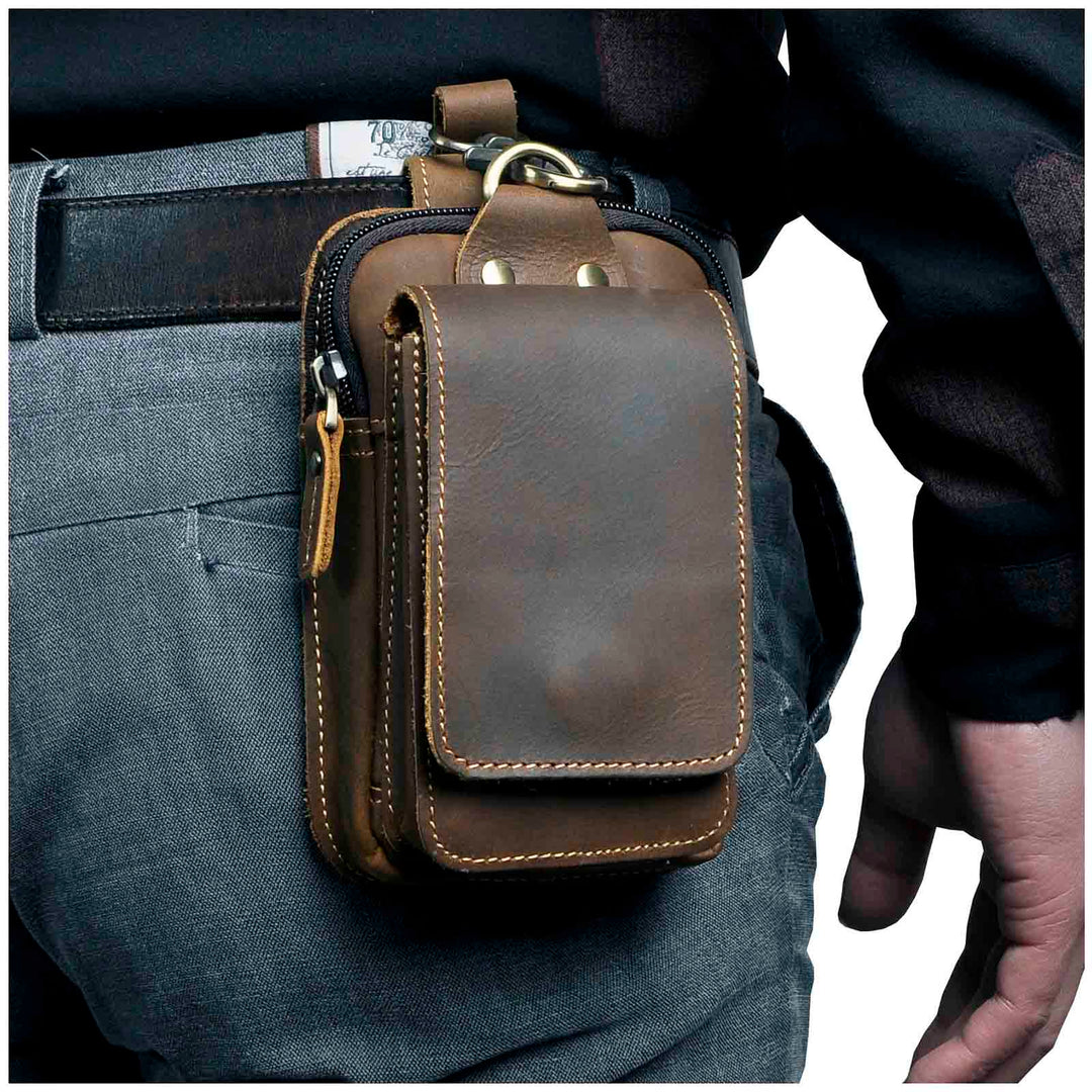Genuine Leather Men's Hip Bag