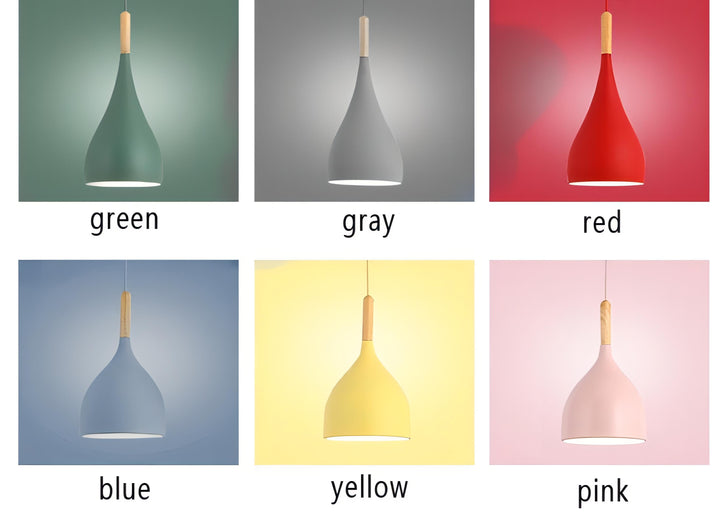 BowLift | Talon - Modern Drop-Shaped Wooden Pendant Light Scandinavian Ceiling Light