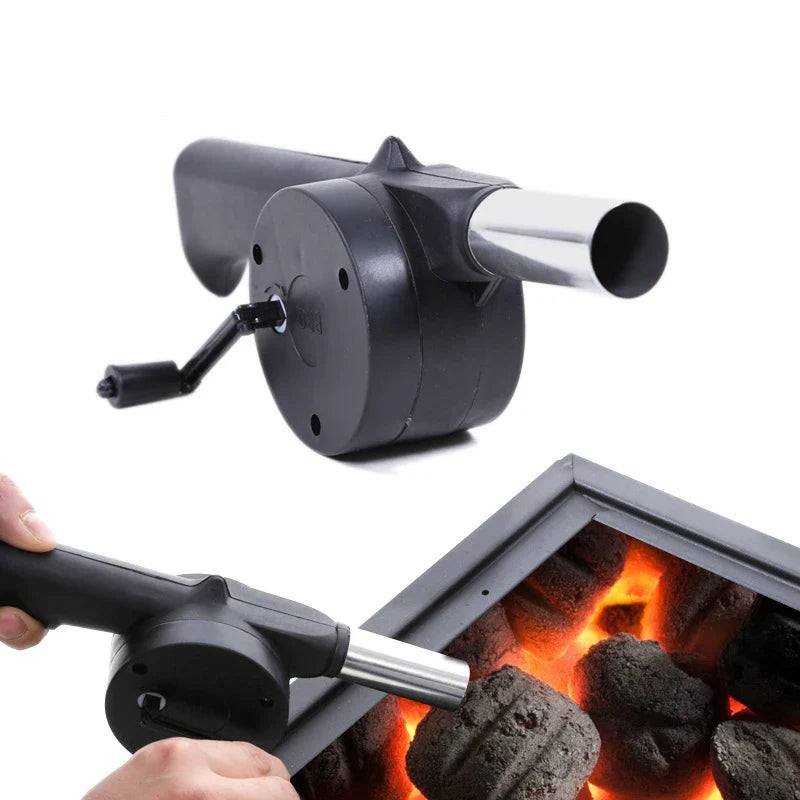BowLift | GrillMeister Pro BBQ Hand Fan | Manual & Safe | Perfect Coal Control | Stainless Steel