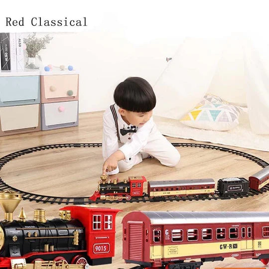BowLift | Deluxe 39-Piece HO Scale Model Train Set with Real Smoke, Lights & Oval Track