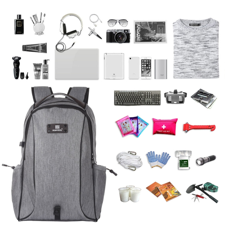BowLift | HAWEEL Outdoor Portable Canvas Double Shoulder Laptop Backpack (Gray)