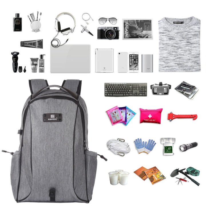 BowLift | HAWEEL Outdoor Portable Canvas Double Shoulder Laptop Backpack (Gray)