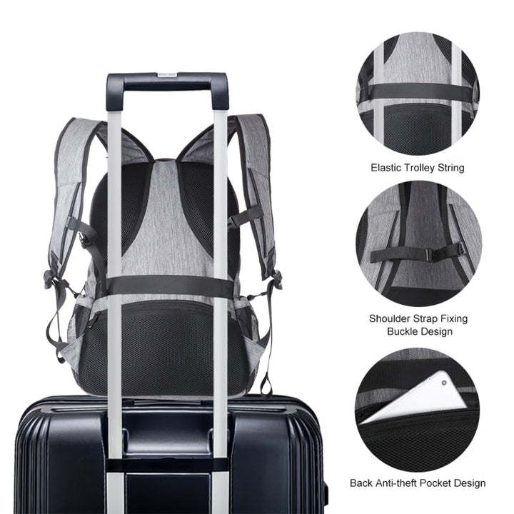 BowLift | HAWEEL Outdoor Portable Canvas Double Shoulder Laptop Backpack (Gray)