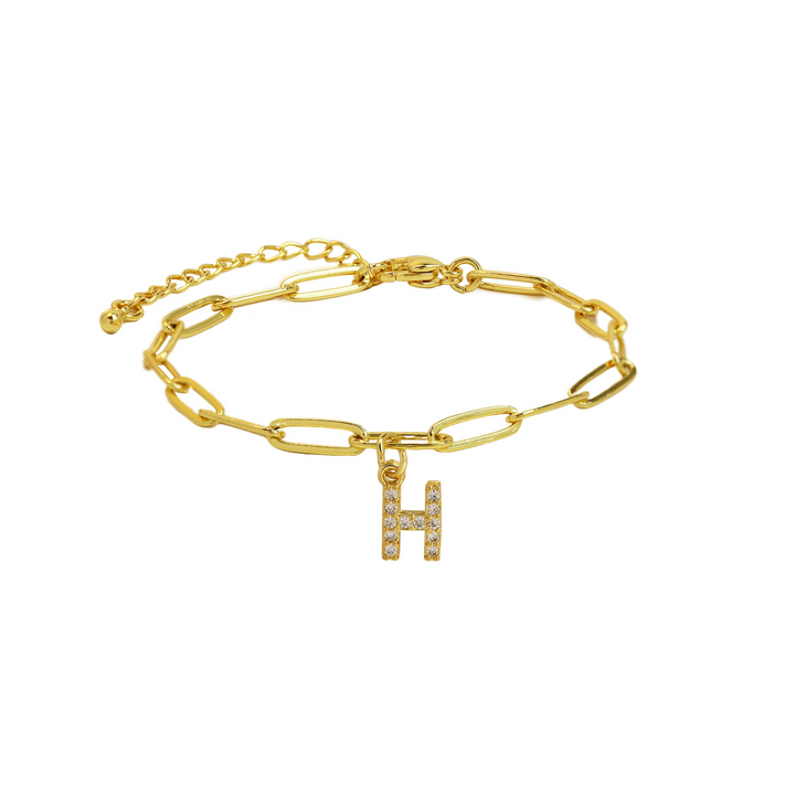 BowLift | Dainty Paperclip Letter Initial Bracelet