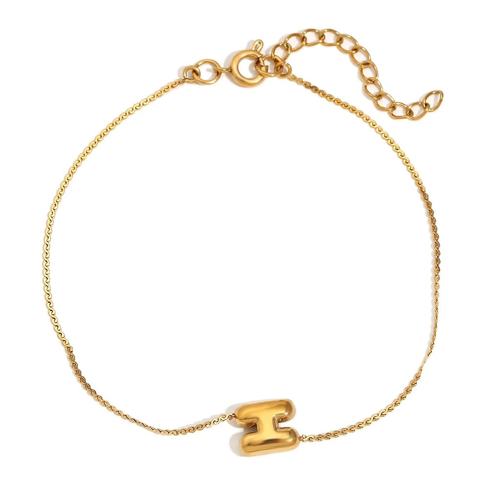 BowLift | Dainty Bubble Letter Initial Bracelet