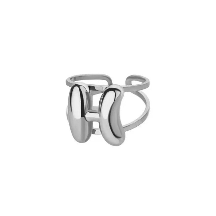 BowLift | Adjustable Open Band Bubble Letter Initial Ring