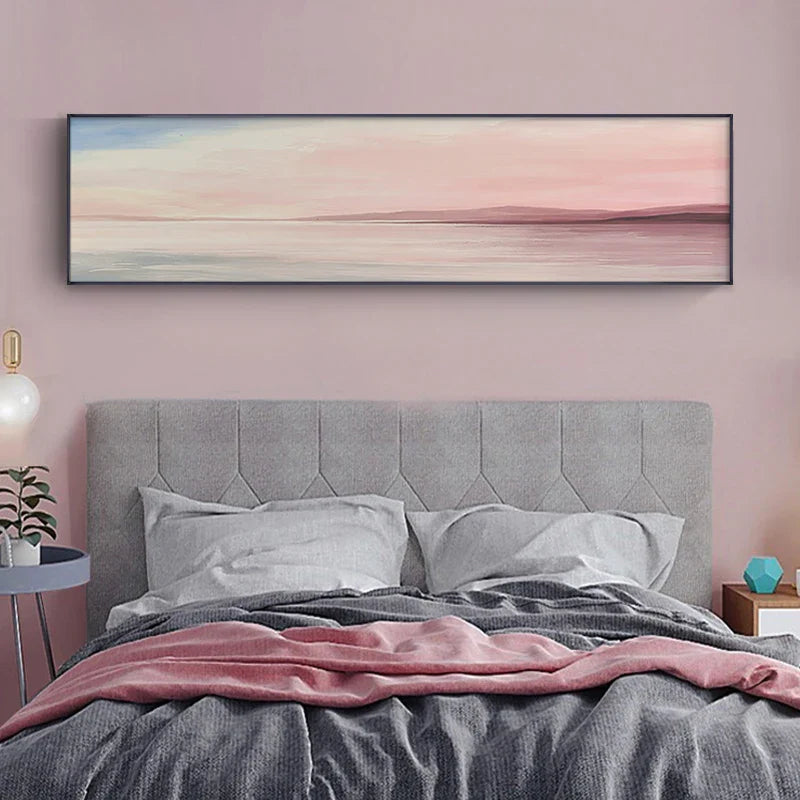 Pastel Blue Pink Purple Abstract Landscape Wall Art Fine Art Canvas Prints Wide Format Pictures For Bedroom Above The Bed Or Above The Sofa | Bowlift