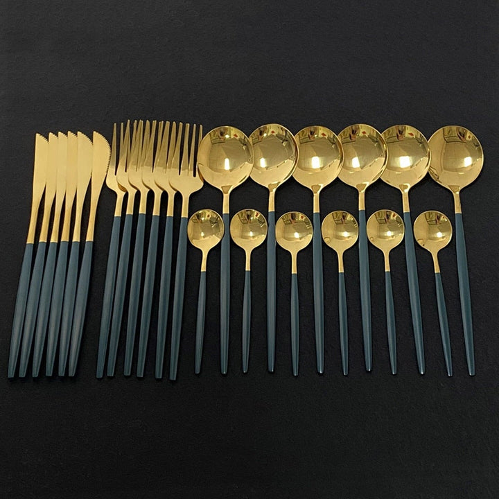 BowLift | RoyalGlimmer Gold Cutlery Set - Gold Cutlery Set for a Luxurious Table Decoration