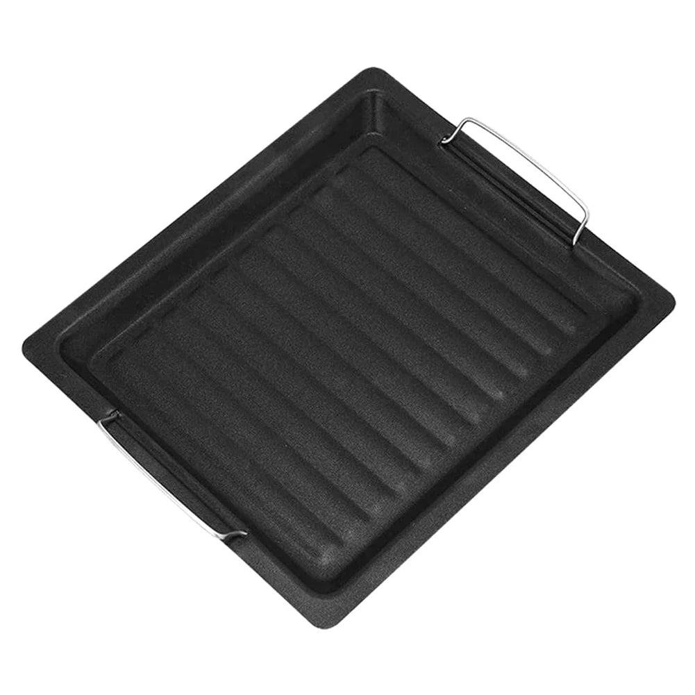 BowLift | Feurossa Cast Iron Grill Plate Reversible Plate | For Gas Grill & Stove | 25 × 30 cm | For Pizza, Meat, Vegetables & Fish