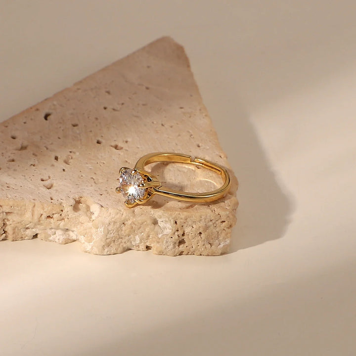BowLift | Adjustable Classic 6 Prong Dainty Diamond Ring