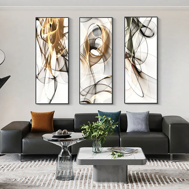 Minimalist Flowing Ethereal Abstract Wall Art Fine Art Canvas Prints Pictures For Modern Apartment Living Room Home Office Art Decor | Bowlift