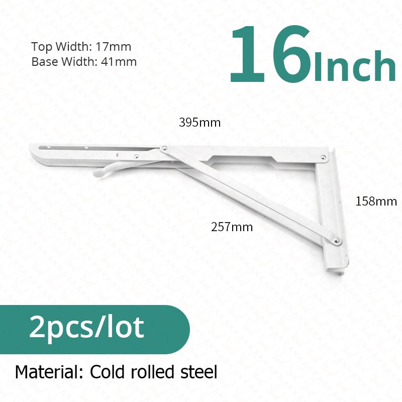 BowLift | 2-piece set collapsible shelf brackets, heavy-duty, made of stainless steel for tables, motorhomes and space-saving
