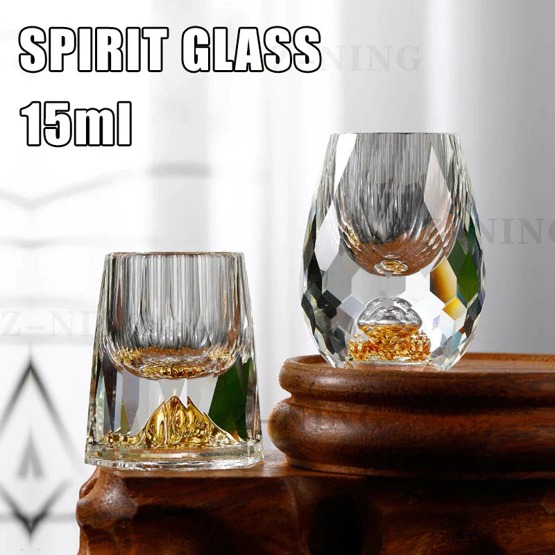BowLift | Crystal Glass Whiskey Glasses Bar Liqueur Sphere Cups Sake and Shochu Double-Walled Thick Bottoms Small Capacity Tea Cups