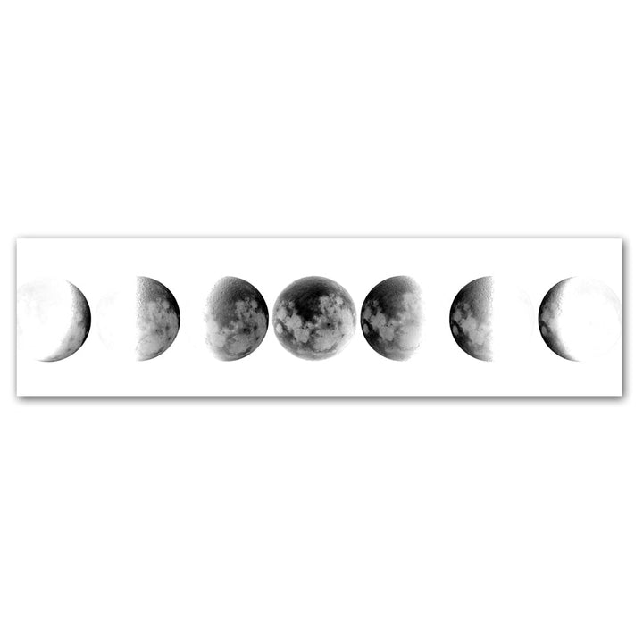 Moon Phases Wide Format Black White Wall Art Canvas Prints Pictures For Bedroom Above The Bed Living Room Decor | Bowlift