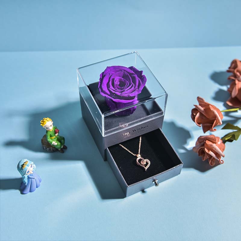 BowLift | Natural Eternal Rose Necklace Jewelry Box