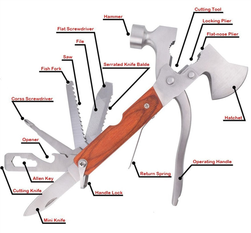 Multifunctional Stainless Steel Hammer Camping Tool | Bowlift